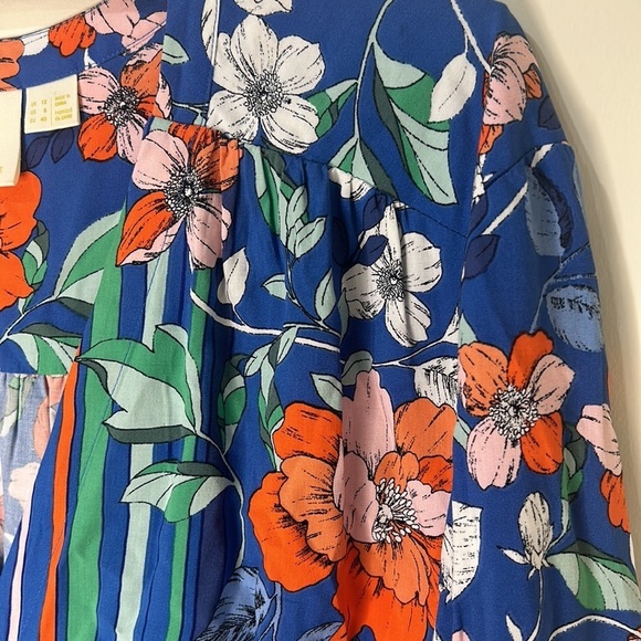 ANTHROPOLOGIE MAEVE Elan Scarf Floral Print Tie Front Blouse Size 8 - Picture 7 of 16